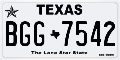 TX license plate BGG7542