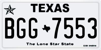 TX license plate BGG7553