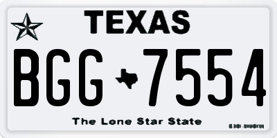 TX license plate BGG7554