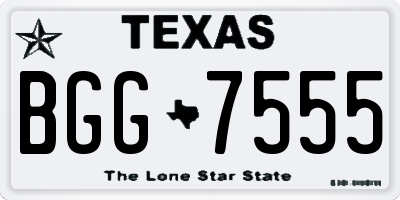 TX license plate BGG7555
