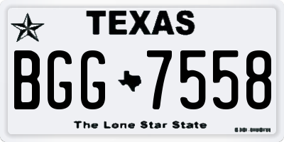 TX license plate BGG7558
