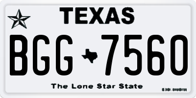 TX license plate BGG7560