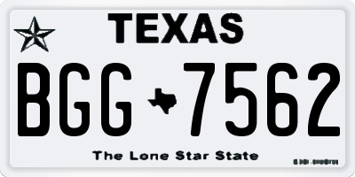 TX license plate BGG7562