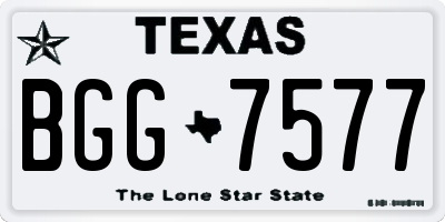 TX license plate BGG7577