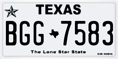 TX license plate BGG7583
