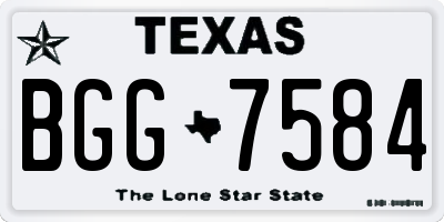 TX license plate BGG7584