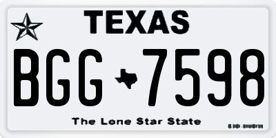 TX license plate BGG7598