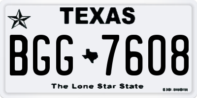 TX license plate BGG7608