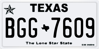 TX license plate BGG7609