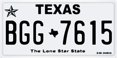 TX license plate BGG7615