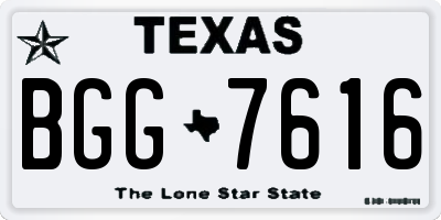 TX license plate BGG7616