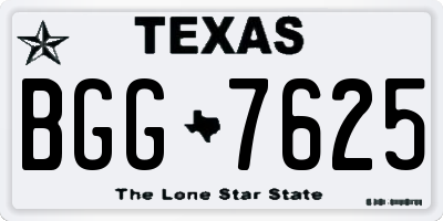 TX license plate BGG7625