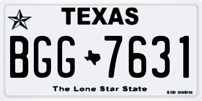 TX license plate BGG7631