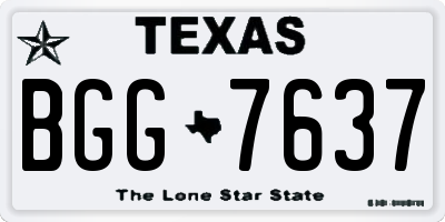 TX license plate BGG7637