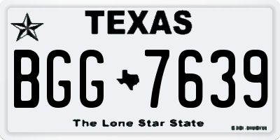 TX license plate BGG7639