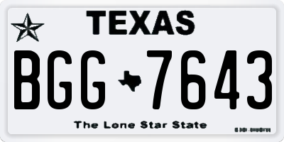 TX license plate BGG7643
