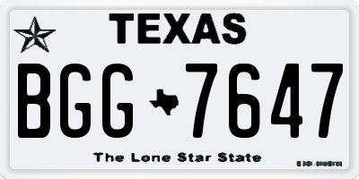 TX license plate BGG7647