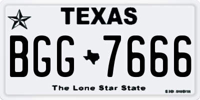 TX license plate BGG7666