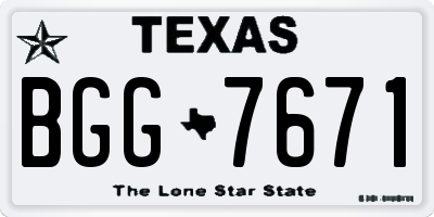 TX license plate BGG7671