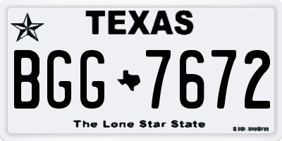 TX license plate BGG7672