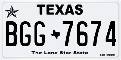 TX license plate BGG7674
