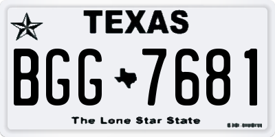 TX license plate BGG7681