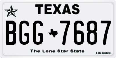 TX license plate BGG7687