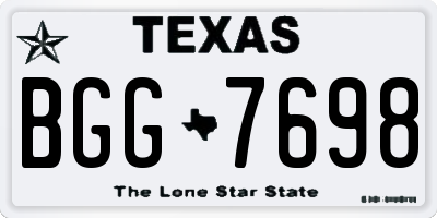TX license plate BGG7698