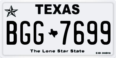 TX license plate BGG7699