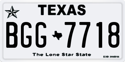 TX license plate BGG7718