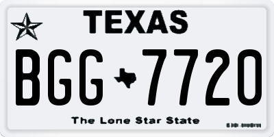 TX license plate BGG7720