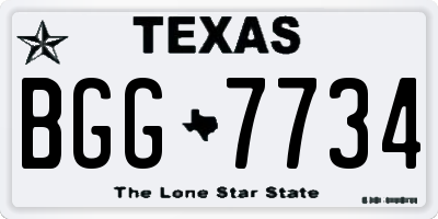 TX license plate BGG7734