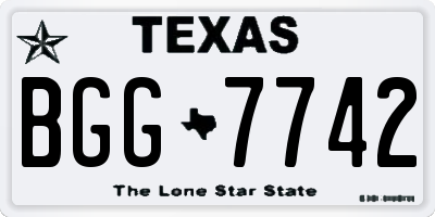 TX license plate BGG7742