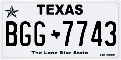 TX license plate BGG7743
