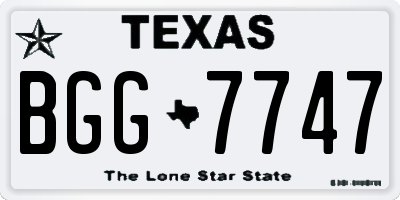 TX license plate BGG7747