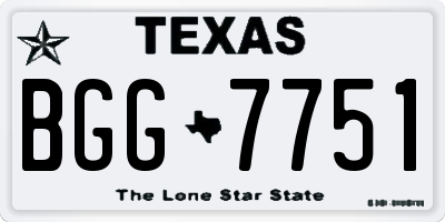 TX license plate BGG7751