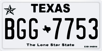 TX license plate BGG7753