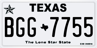 TX license plate BGG7755