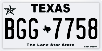 TX license plate BGG7758