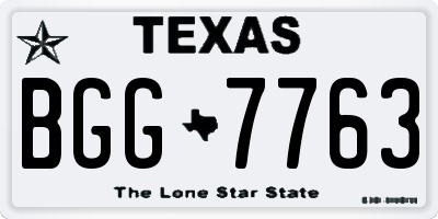 TX license plate BGG7763