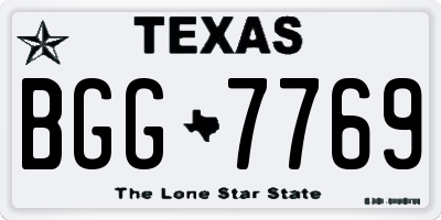 TX license plate BGG7769