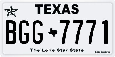 TX license plate BGG7771