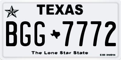 TX license plate BGG7772