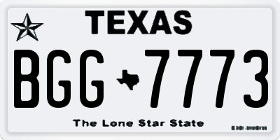 TX license plate BGG7773