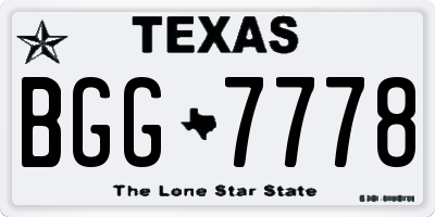 TX license plate BGG7778