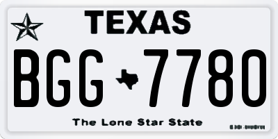 TX license plate BGG7780