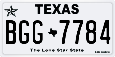 TX license plate BGG7784