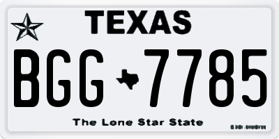 TX license plate BGG7785