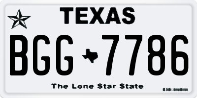 TX license plate BGG7786
