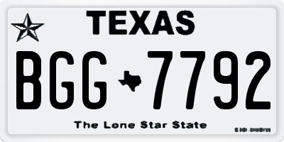 TX license plate BGG7792